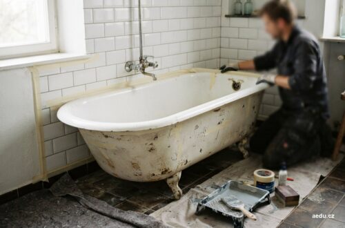 Stará smaltovaná vana připravená k renovaci