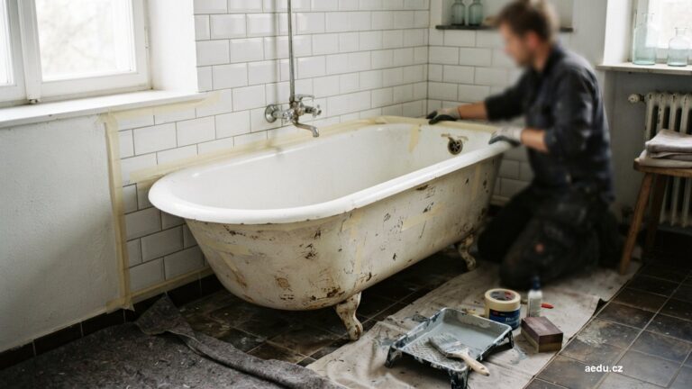 Stará smaltovaná vana připravená k renovaci