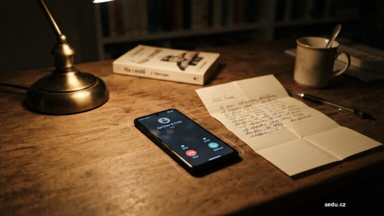 Telefon s příchozím hovorem vedle otevřeného dopisu